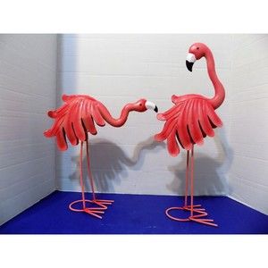 NEW Metal Wooble Flamingo Statue Figurine Home Florida Souvenir